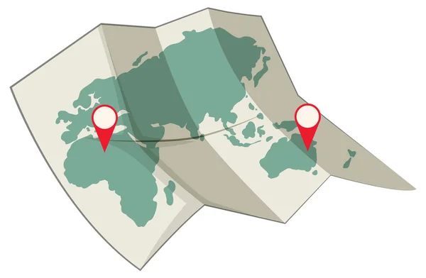 Mapa Del Destino Mundial Concepto Ilustración — Vector de stock