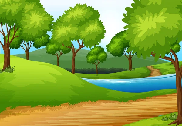 Une Belle Nature Illustration Paysage — Image vectorielle