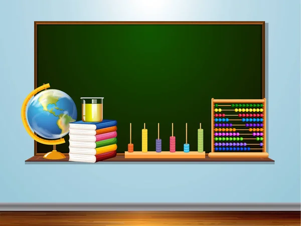 黑板与学习元素例证 — 图库矢量图片