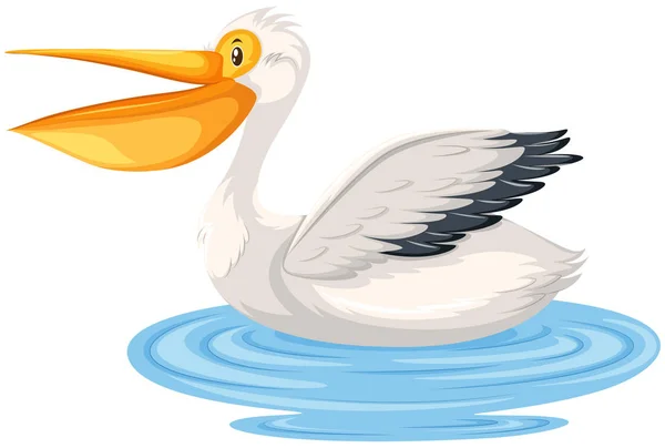 Ein Pelikan Der Wasserillustration — Stockvektor