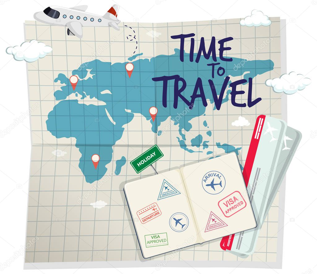 A time to travel template illustration