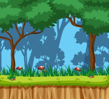 Doğa orman manzara illüstrasyon