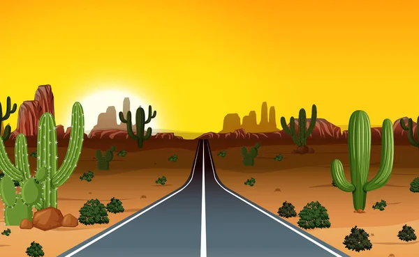 Ein Roadtrip Westen Illustration — Stockvektor
