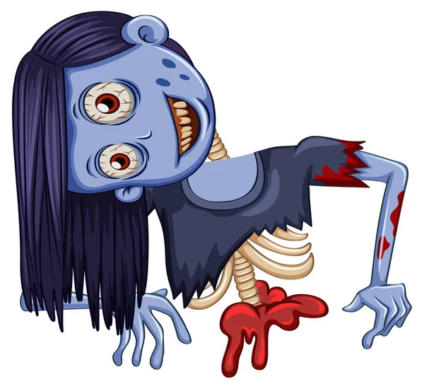 Demi Corps Illustration Zombie — Image vectorielle