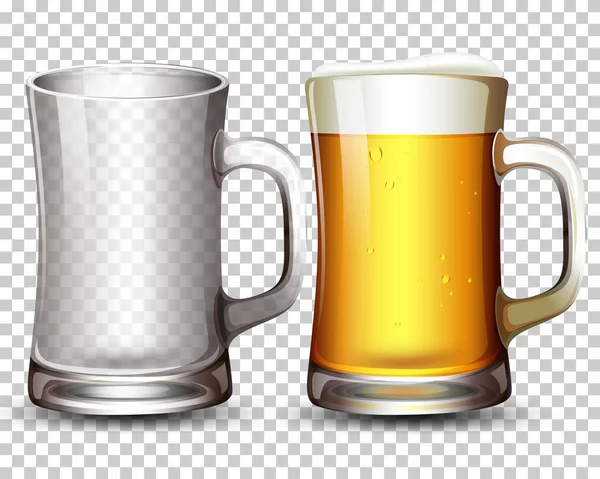 Conjunto Ilustração Vidro Cerveja — Vetor de Stock