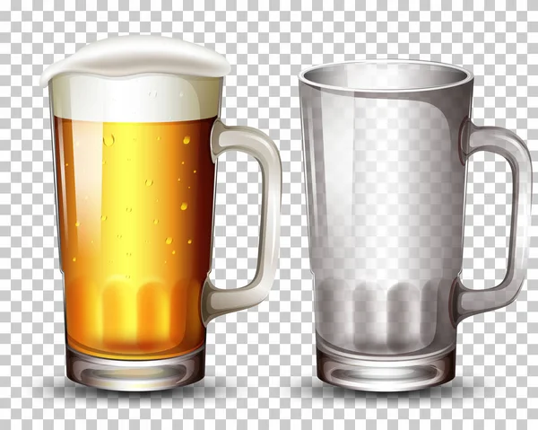 Set Glass Beer Illustration — Stock Vector