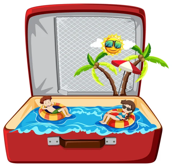 Sommer Strandurlaub Gepäck — Stockvektor