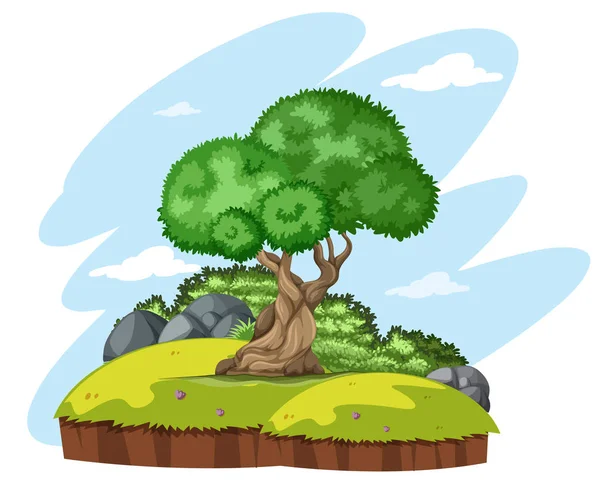 Isolated tree in nature illustration