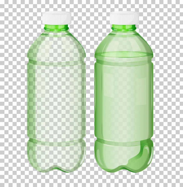Plástico Verde Transparente Garrafa Ilustração — Vetor de Stock