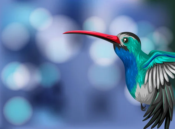 Ένα Hummingbird Στην Θολή Φόντο Εικόνα — Διανυσματικό Αρχείο