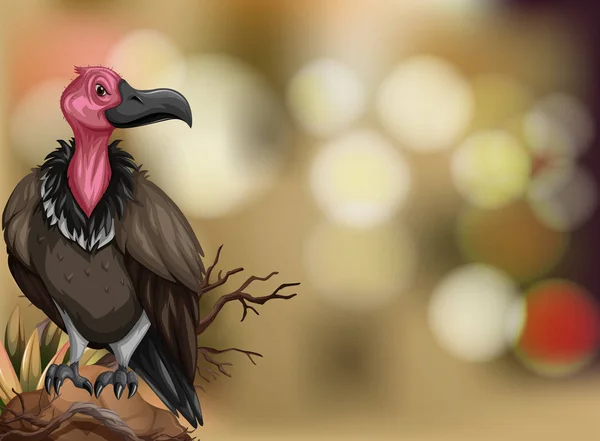 模糊背景插图上的秃鹫 — 图库矢量图片