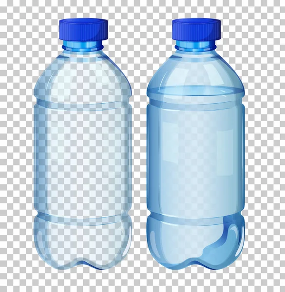 Conjunto Ilustración Transparente Botella Agua — Vector de stock