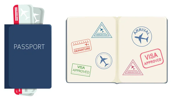 Pasaporte Sobre Fondo Blanco Ilustración — Vector de stock