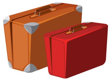 Beyaz arka plan illüstrasyon üzerinde Vintage Bagaj