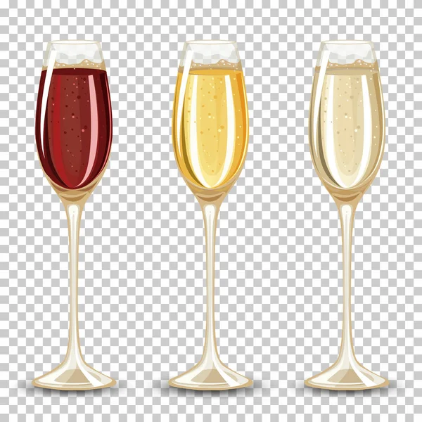 一套不同的饮料在玻璃例证 — 图库矢量图片
