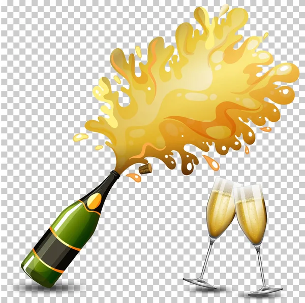 Flasche Champagnergetränk Illustration — Stockvektor