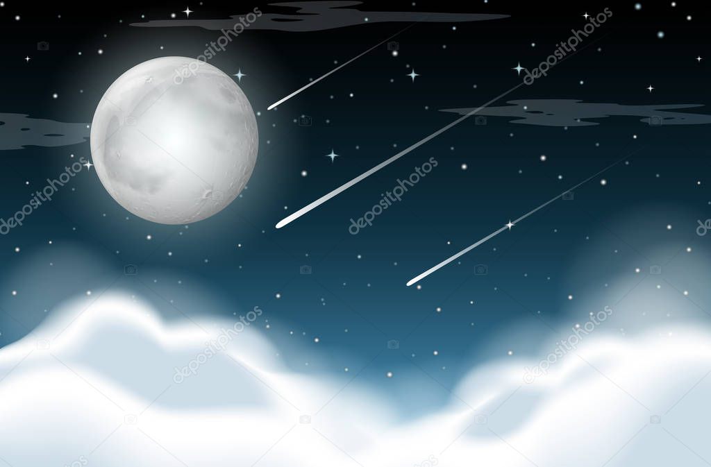 Night time background scene illustration
