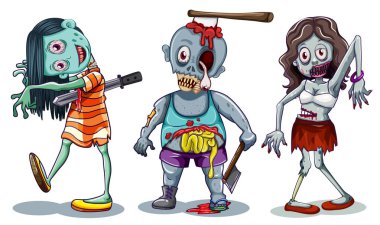 Zombi karakter resimde kümesi