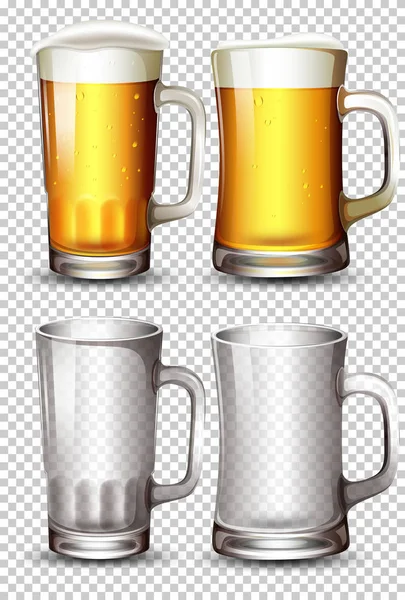 Set Beer Glass Illustration — Stock Vector