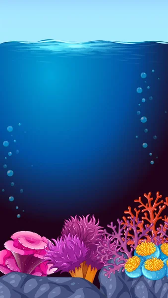 Beautiful Underwater Template Illustration — Stock Vector