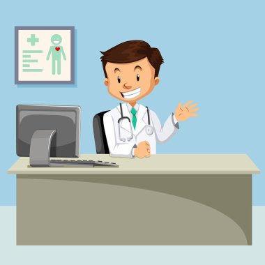 Klinik arka plan illüstrasyon yaşında doktor