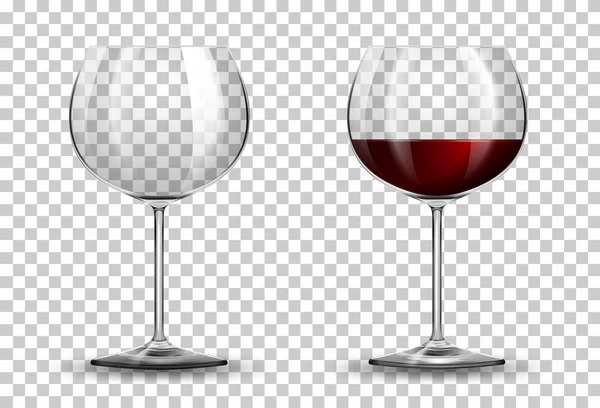 Bicchiere Vino Rosso Sfondo Trasparente Illustrazione — Vettoriale Stock