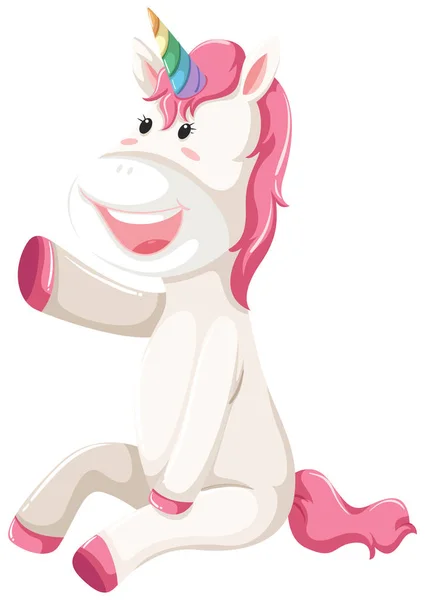 A happy unicorn character illustration