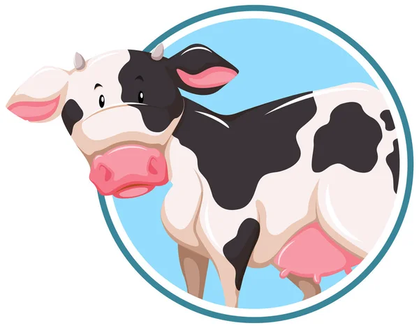 Cow Sticker Template Illustration — Stock Vector