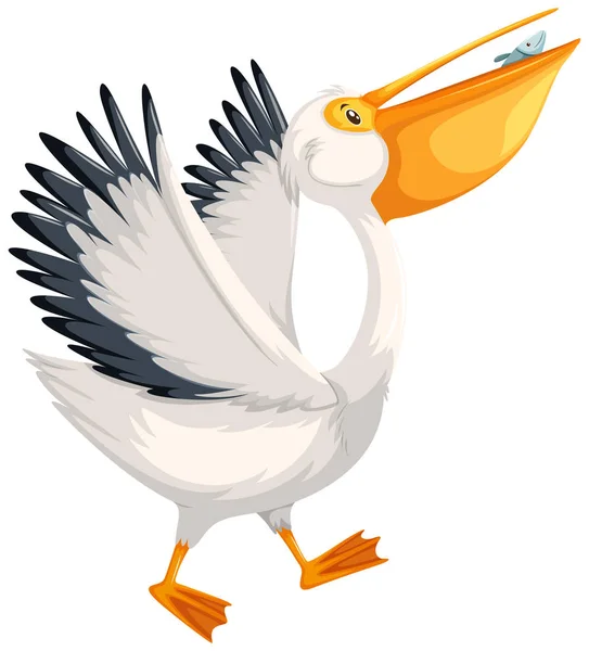 Pelican Character Walking Illustration — Stock Vector