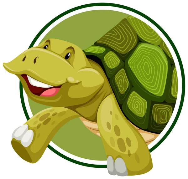 Turtle Sticker Template Illustration — Stock Vector