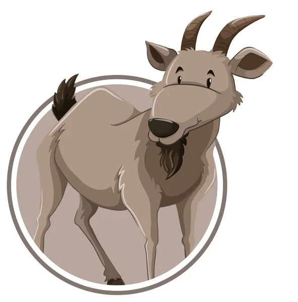 Goat Sticker Template Illustration — Stock Vector