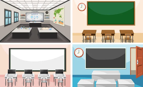 Set Modern Classroom Illustration — Stock Vector