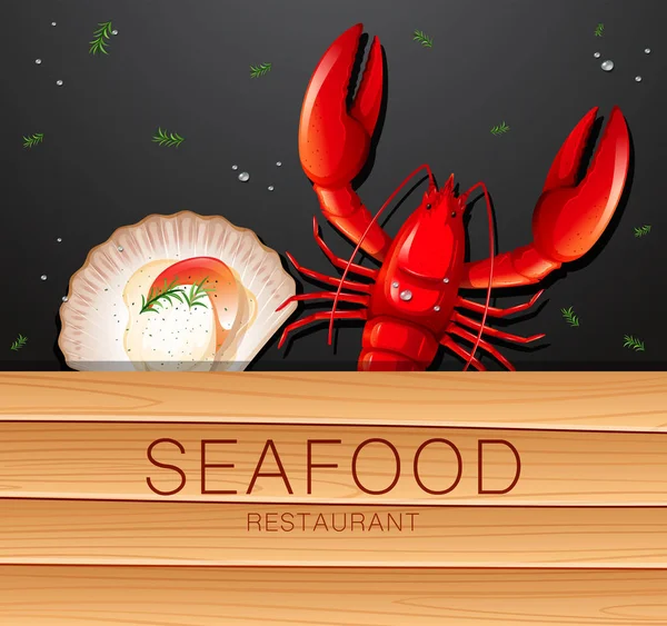 Seafood Restuarant Banner Illustration — Stock Vector