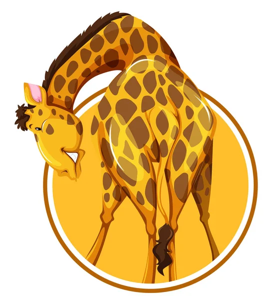 Uma Girafa Ilustração Modelo Adesivo —  Vetores de Stock