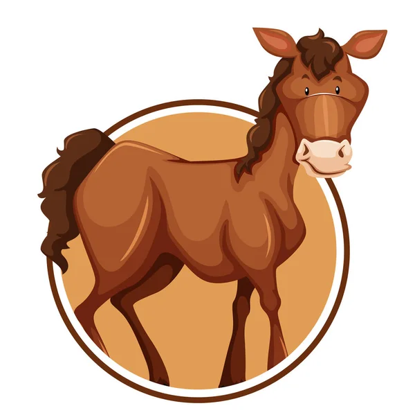 Ένα Άλογο Αυτοκόλλητο Πρότυπο Εικονογράφηση — Διανυσματικό Αρχείο