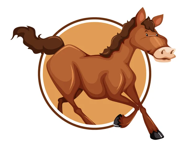 Horse Sticker Template Illustration - Stok Vektor