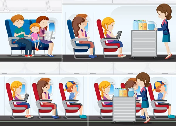 Illustration Passager Sur Avion — Image vectorielle