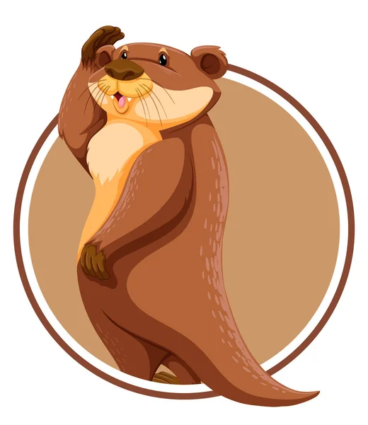 Illustration Modèle Loutre Sur Cercle — Image vectorielle