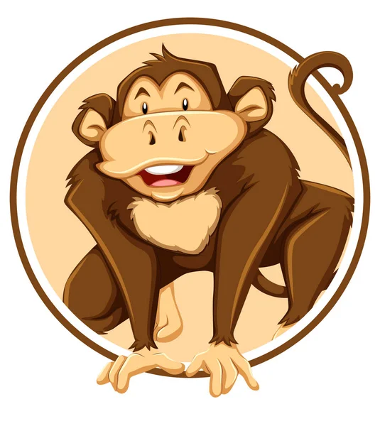 Gambar Monyet Dalam Bentuk Lingkaran - Stok Vektor