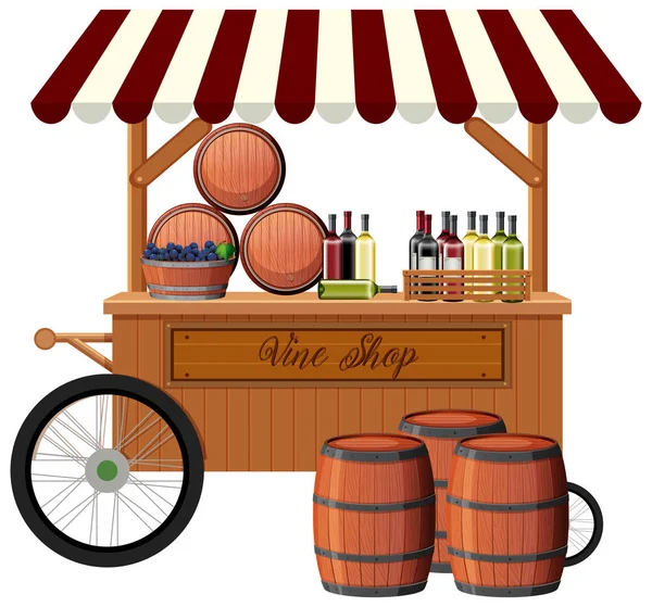 Tienda Vinos Sobre Fondo Blanco Ilustración — Vector de stock