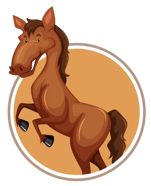 Cavalo Círculo Banner Ilustração — Vetor de Stock