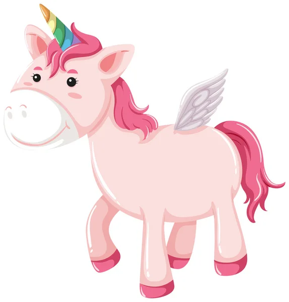 Pink Unicorn Character Illustration — Stock Vector