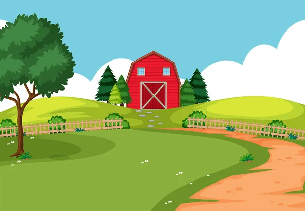 An outdoor farm landscape  illustration