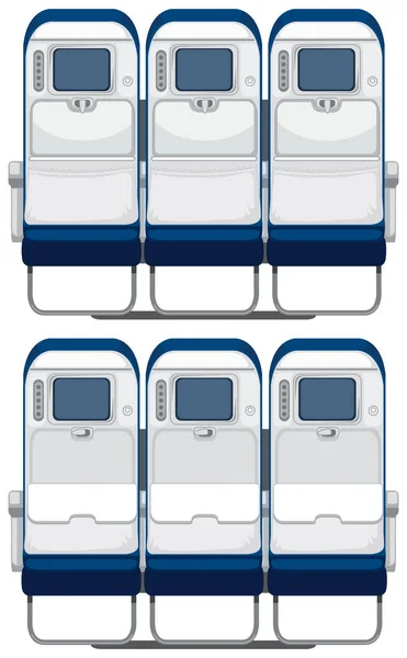 飛行機座席イメージ イラスト裏 — ストックベクタ