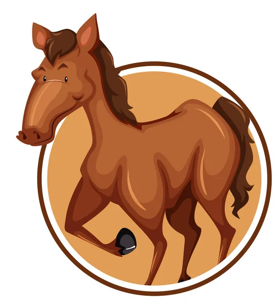 Koně Kruhu Nápis Obrázku — Stockový vektor