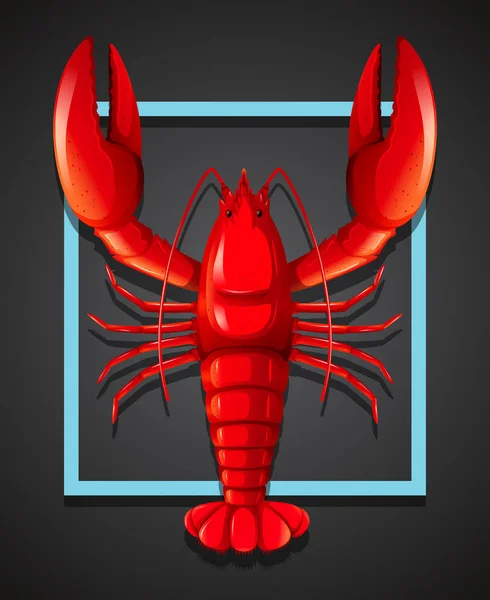 Red Lobster Black Template Illustration — Stock Vector