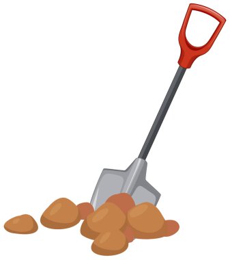 Zemin illüstrasyon kazma kürek