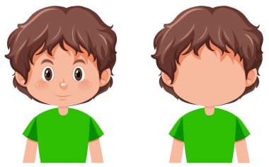 Çocuk karakter resimde kümesi