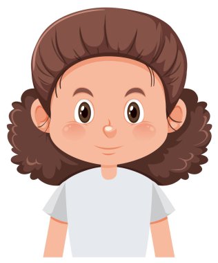 Kıvırcık saçlı kadın karakter çizimi