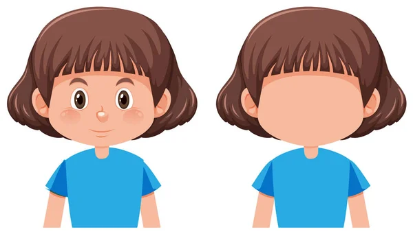 Ein Bob Haar Mädchen Charakter Illustration — Stockvektor